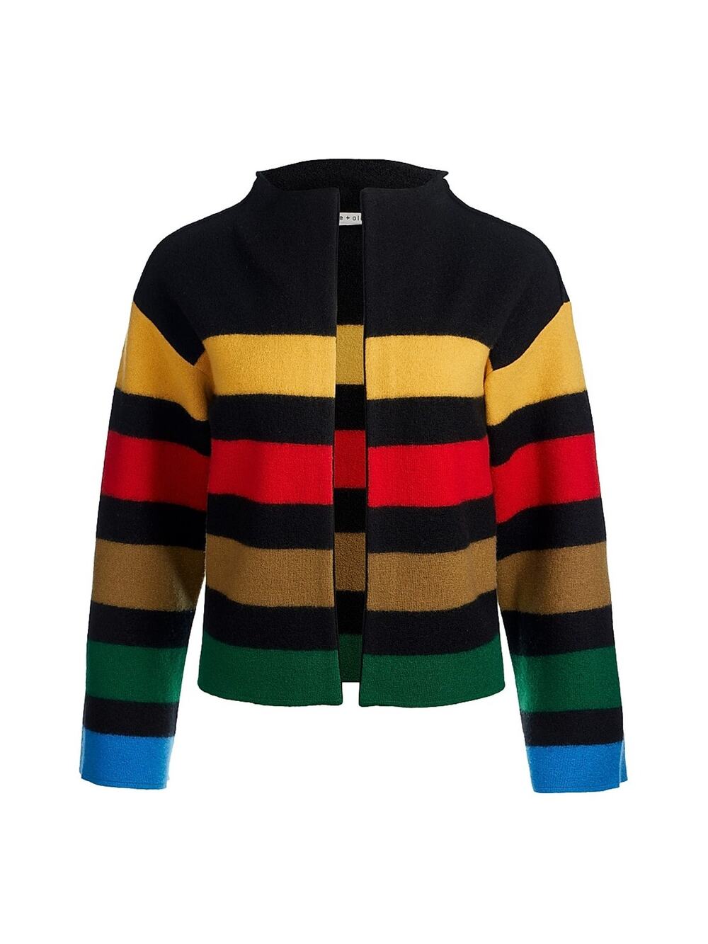 Alice + Olivia Striped Black Multi Pearson Sweater Jacket Size M - Picture 1 of 6